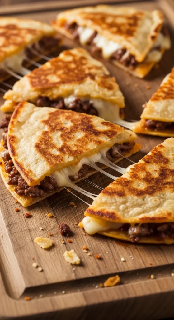  Cheesy Beef Quesadillas