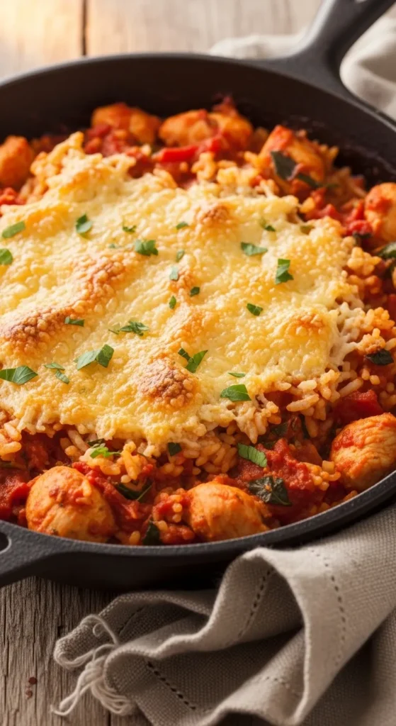 Chicken Tomato Rice Bake