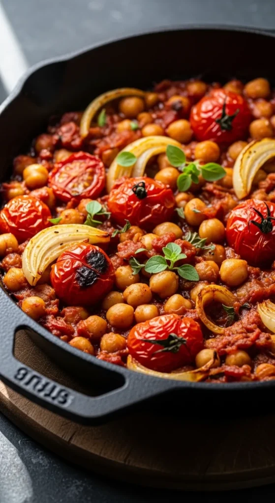 Chickpea Tomato Skillet Bake