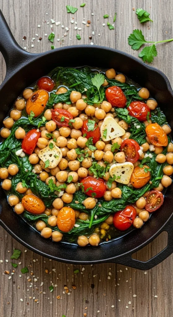 Chickpea and Spinach Skillet