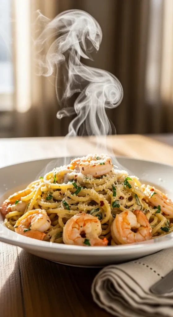 Creamy Garlic Shrimp Pasta