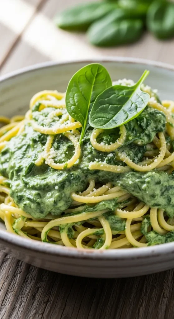  Creamy Spinach Noodles