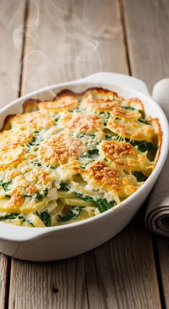 Creamy Spinach Potato Bake