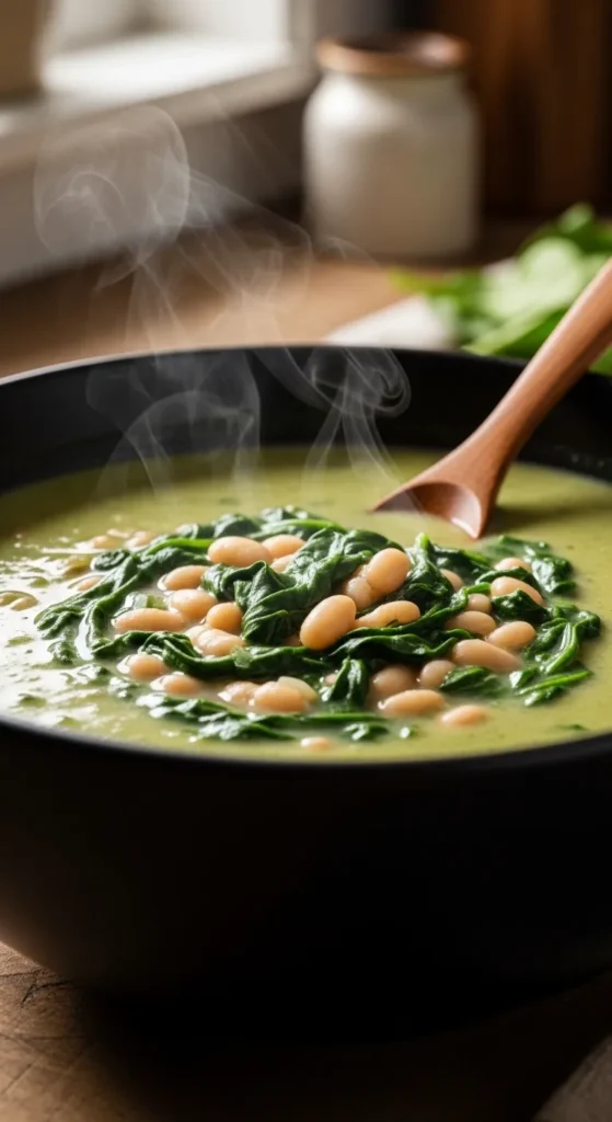 Creamy White Bean Spinach Soup