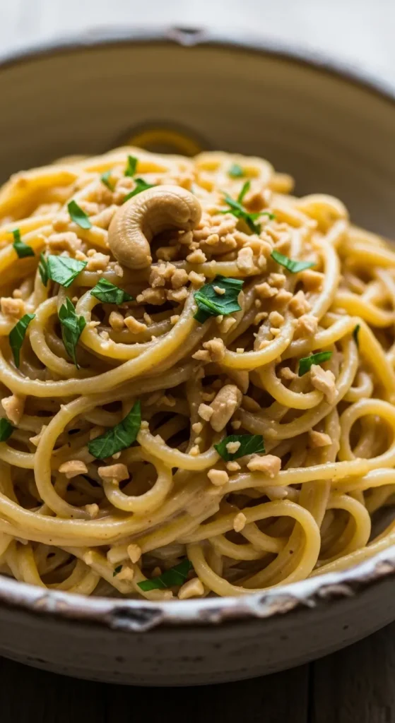 Dairy Free Alfredo Pasta with Cashew Sauce