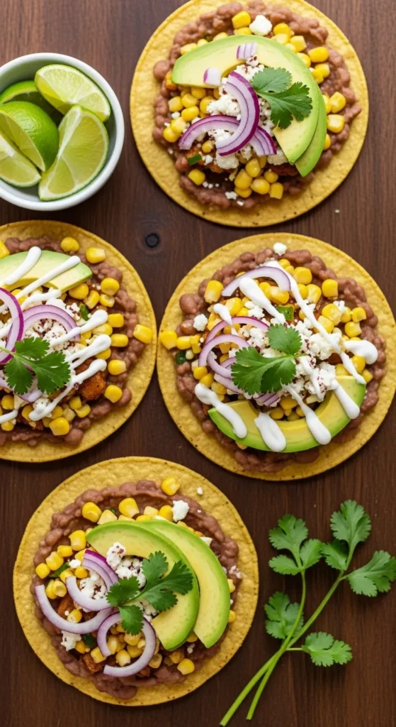 Easy Corn and Bean Tostadas
