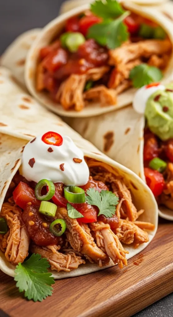 Easy Salsa Chicken Wraps