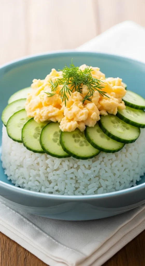  Egg Rice with Cucumber
