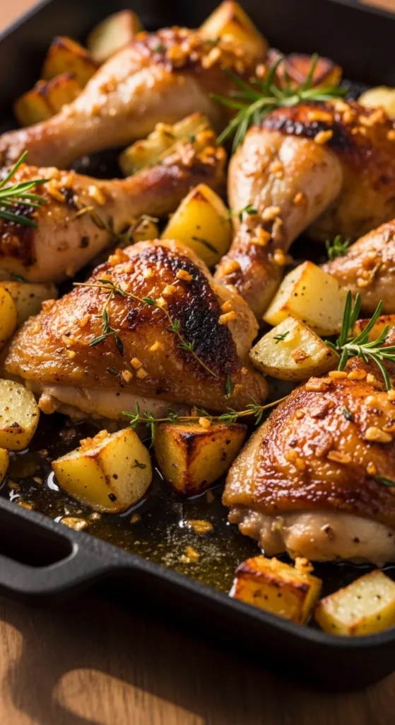 Garlic Butter Potato Chicken Bake