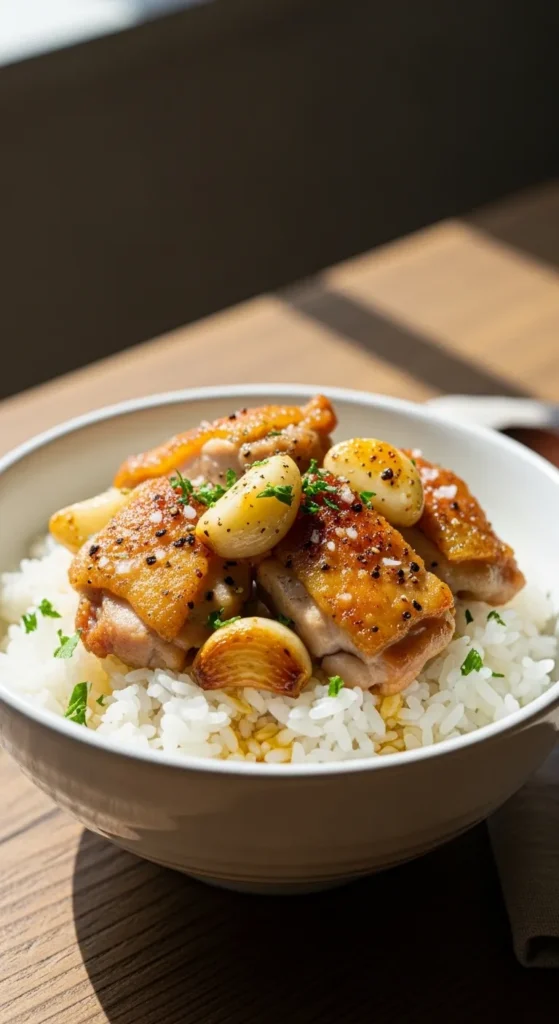 Garlic Chicken Rice Bowl