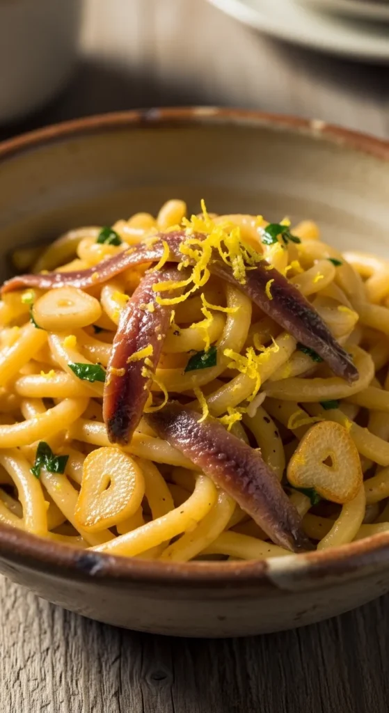 Garlic Lemon Anchovy Pasta