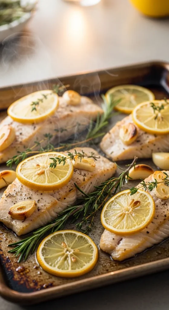 Garlic Lemon Fish Tray