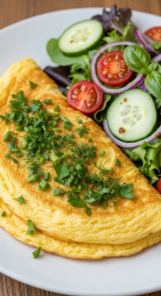 Herb Omelet with Salad