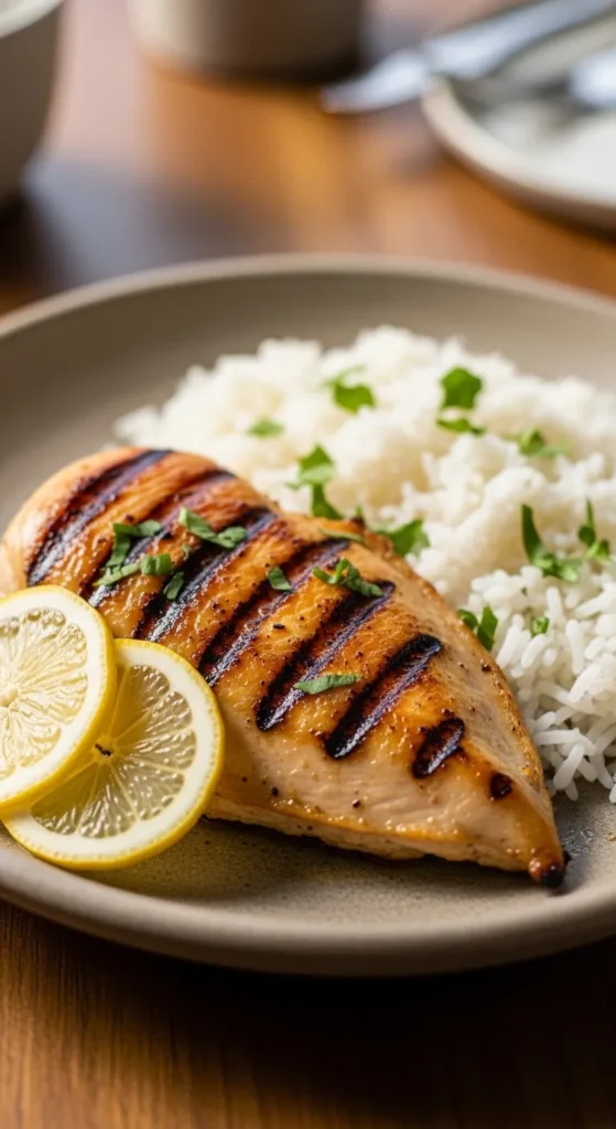 Lemon Garlic Chicken with Rice