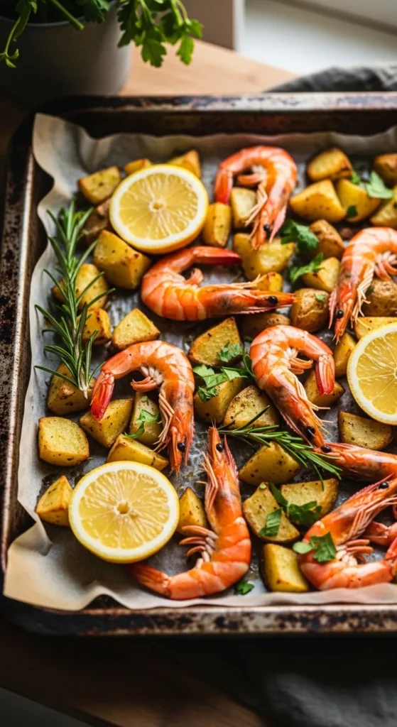 Lemon Garlic Shrimp with Potatoes