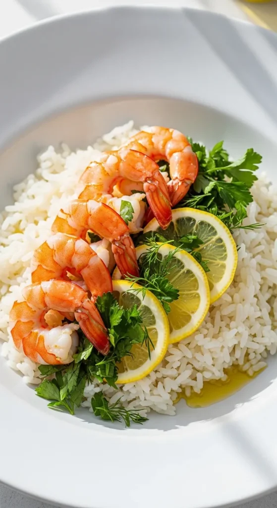Lemon Herb Shrimp Rice Bowl