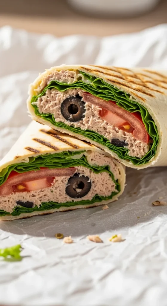 Mediterranean Tuna Salad Wraps