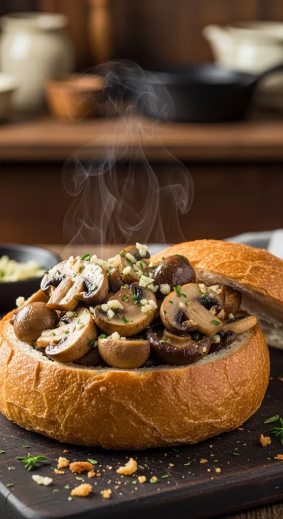 Mushroom Garlic Toasted Sandwich