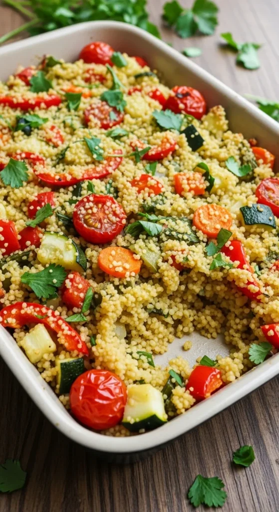 One Pan Veggie Couscous Bake