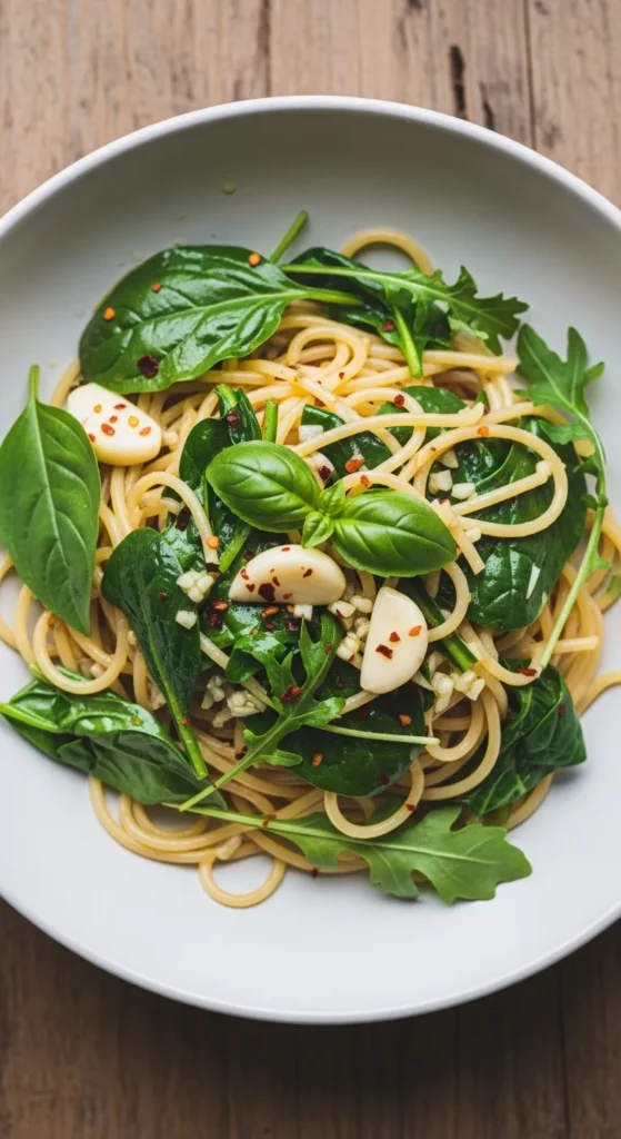 Pasta with Garlic Greens