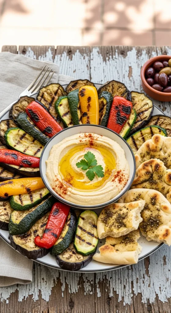 Roasted Vegetable and Hummus Plate