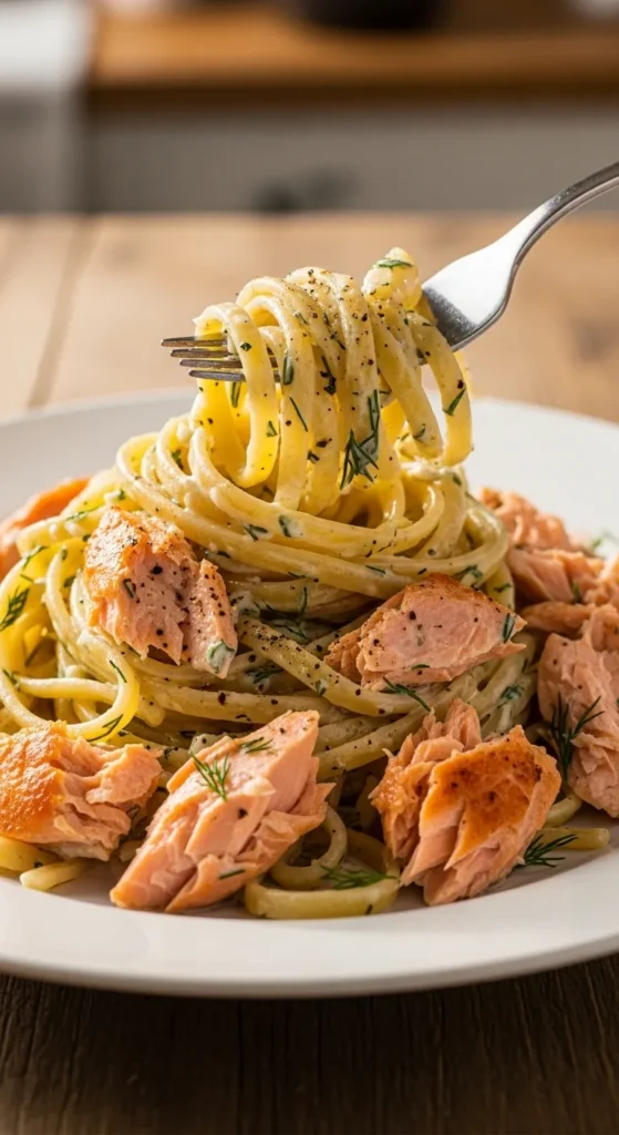 Salmon Pasta with Light Sauce
