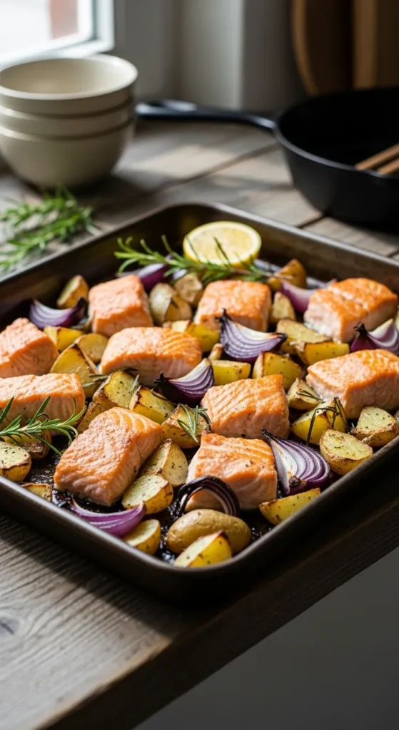Salmon Potato Tray Bake