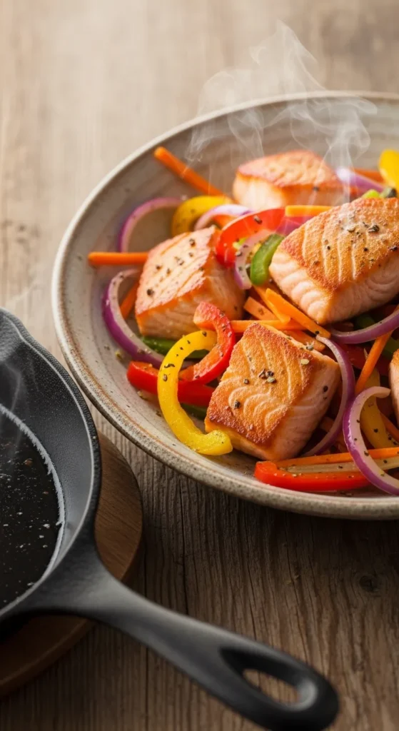 Salmon Veggie Stir Plate