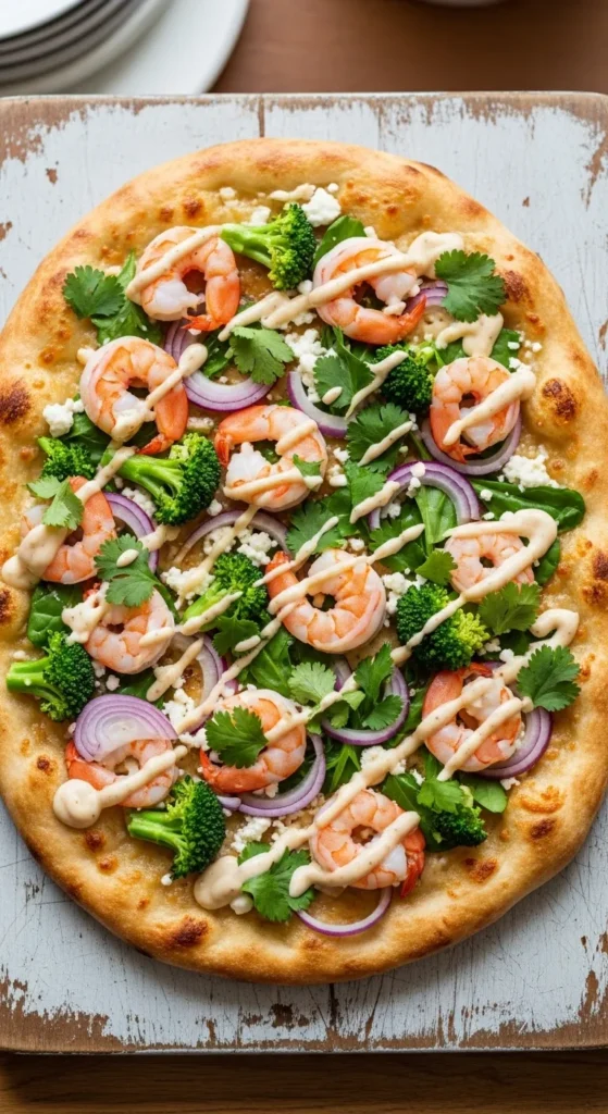 Shrimp Flatbread Pizza
