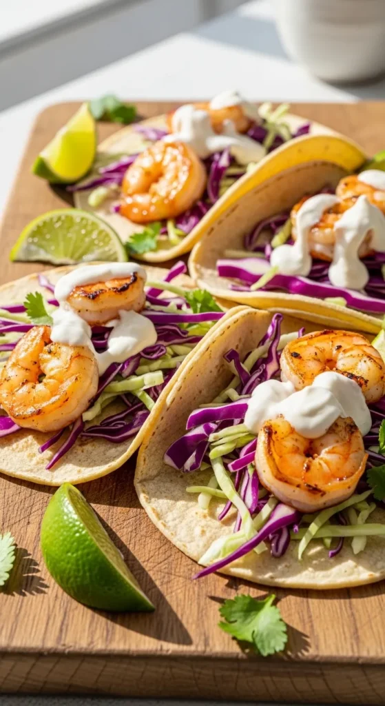 Shrimp Tacos with Cabbage Slaw