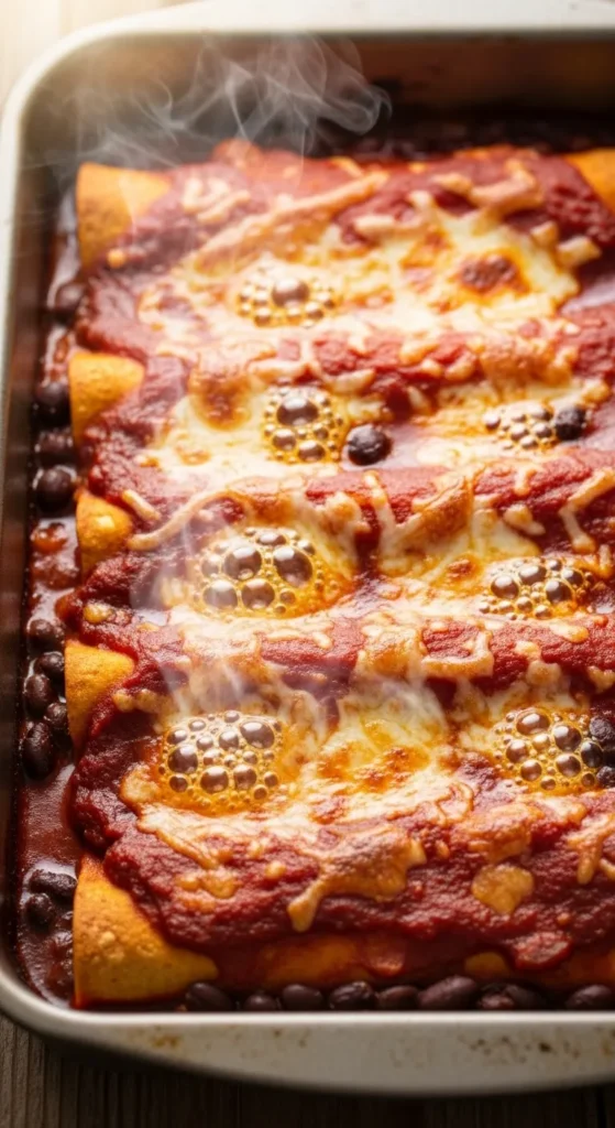 Simple Bean Enchilada Bake
