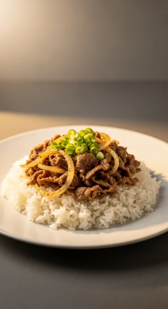 Simple Beef Rice Plate