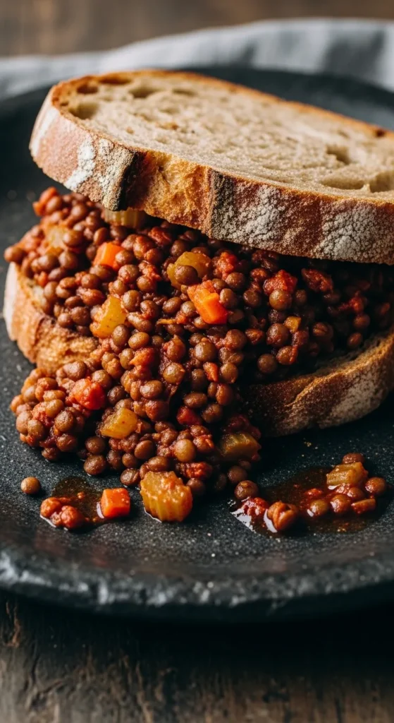  Smoky BBQ Lentil Sloppy Sandwich