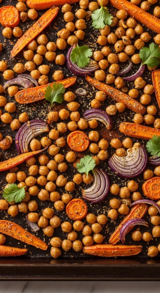 Spiced Chickpea Veg Tray Bake