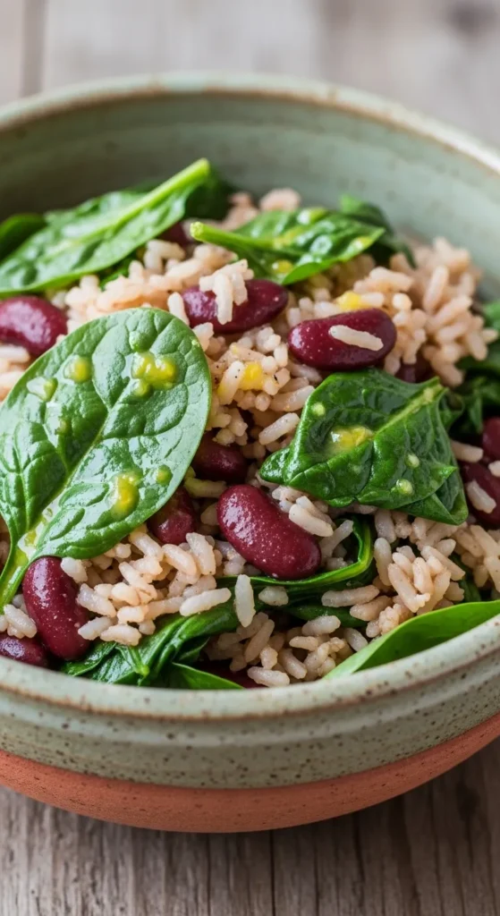 Spinach Rice Bean Bowl