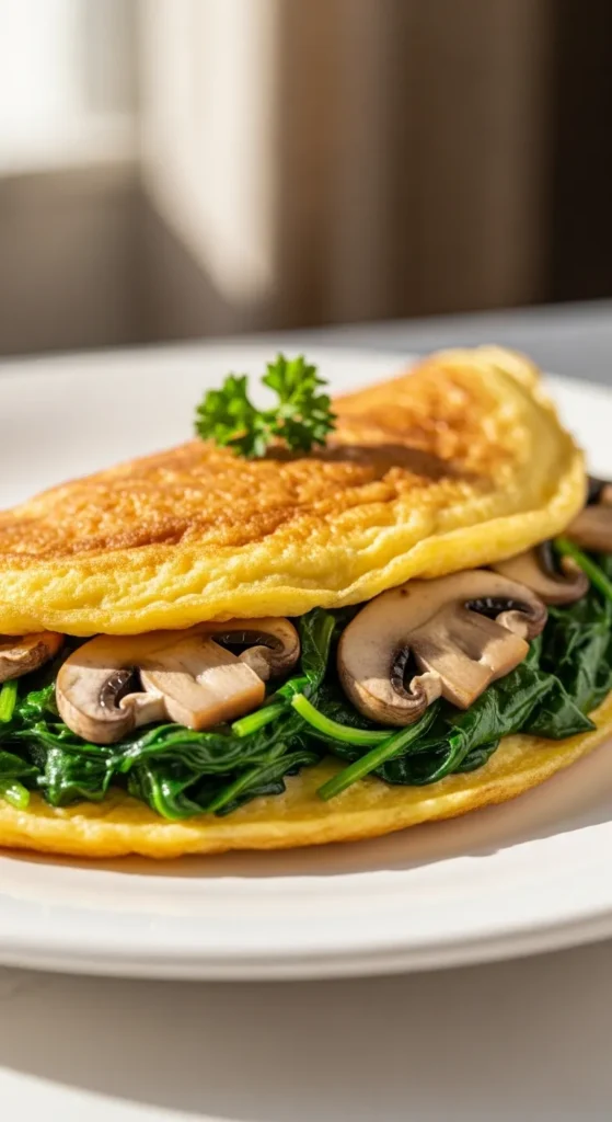 Spinach and Mushroom Omelette
