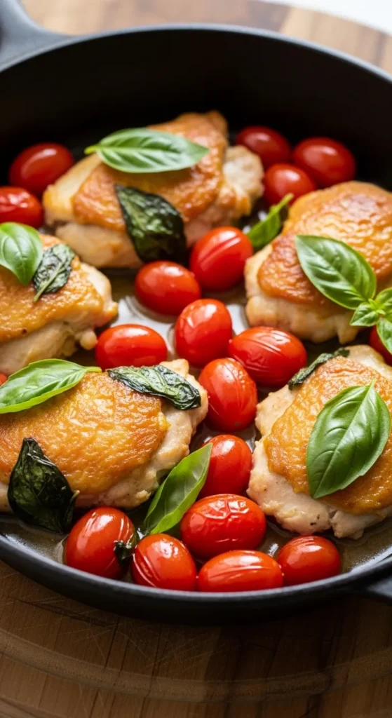 Tomato Basil Chicken Skillet