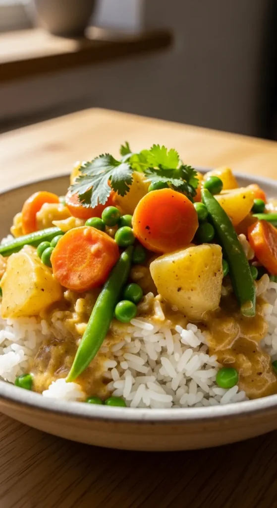 Vegetable Curry with Rice Base