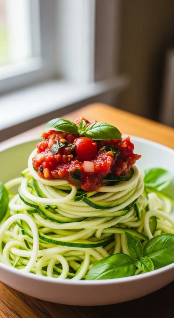 Zucchini Noodles with Tomato Sauce
